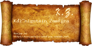 Königstein Zamfira névjegykártya